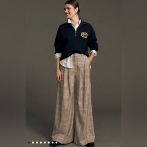 NWTs - Maeve by Anthropologie Avery Plaid wide leg Trousers. Sz6